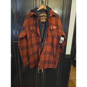 Dickies Men's Large Tall Plaid Button Zipper Long Sleeve Insulated